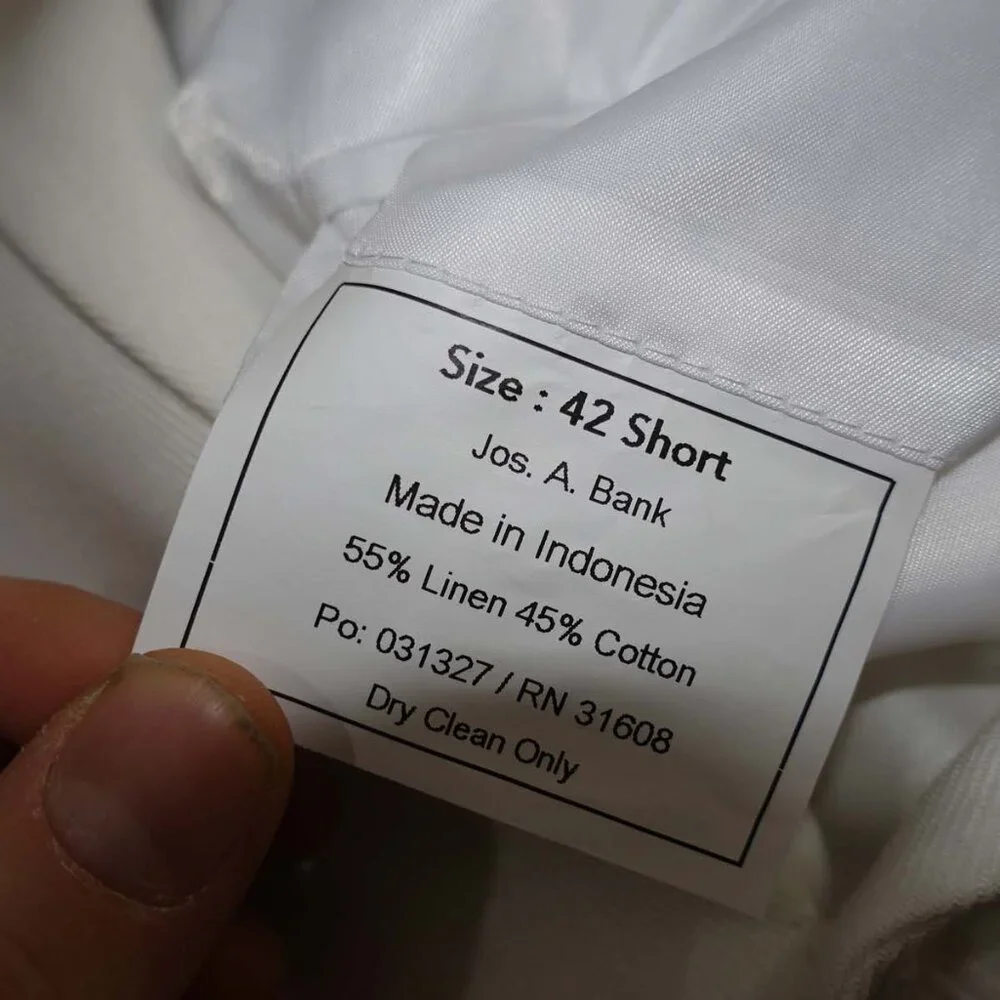 Jos. A. Bank Men's Slim Fit Suit Separate Jacket Size 42 Short NWT Linen Cotton